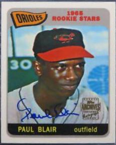Paul Blair #92 Baseball Cards 2001 Topps Archives Autographs
