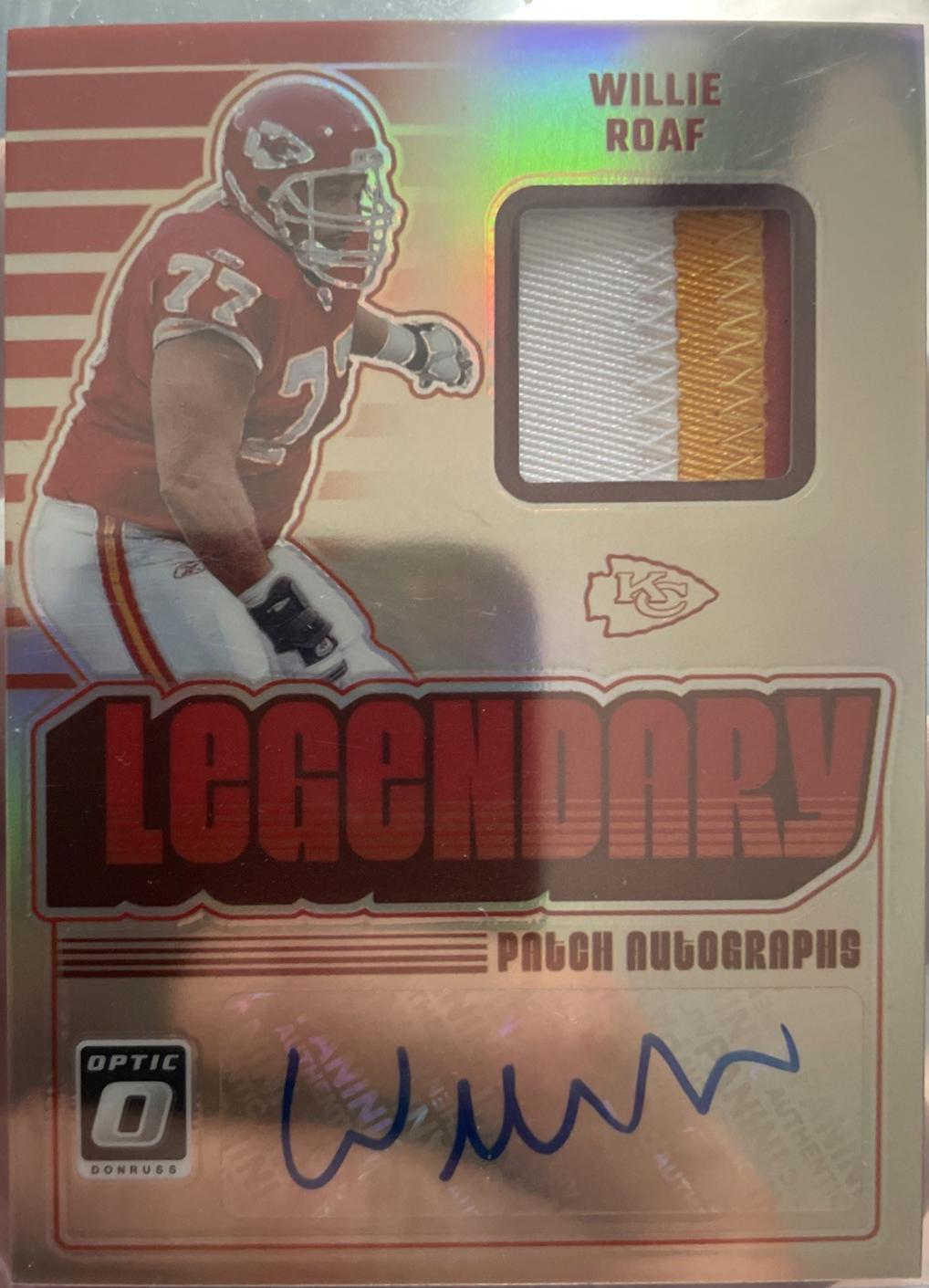Willie Roaf #LPA-WRF Football Cards 2024 Panini Donruss Optic Legendary Patch Autograph