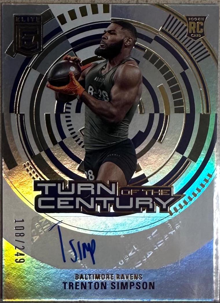 Trenton Simpson #TC-TSI Football Cards 2023 Panini Donruss Elite Turn of the Century Autographs