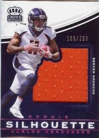 Carlos Henderson #9 Football Cards 2017 Panini Crown Royale Rookie Silhouette Jumbo Jersey