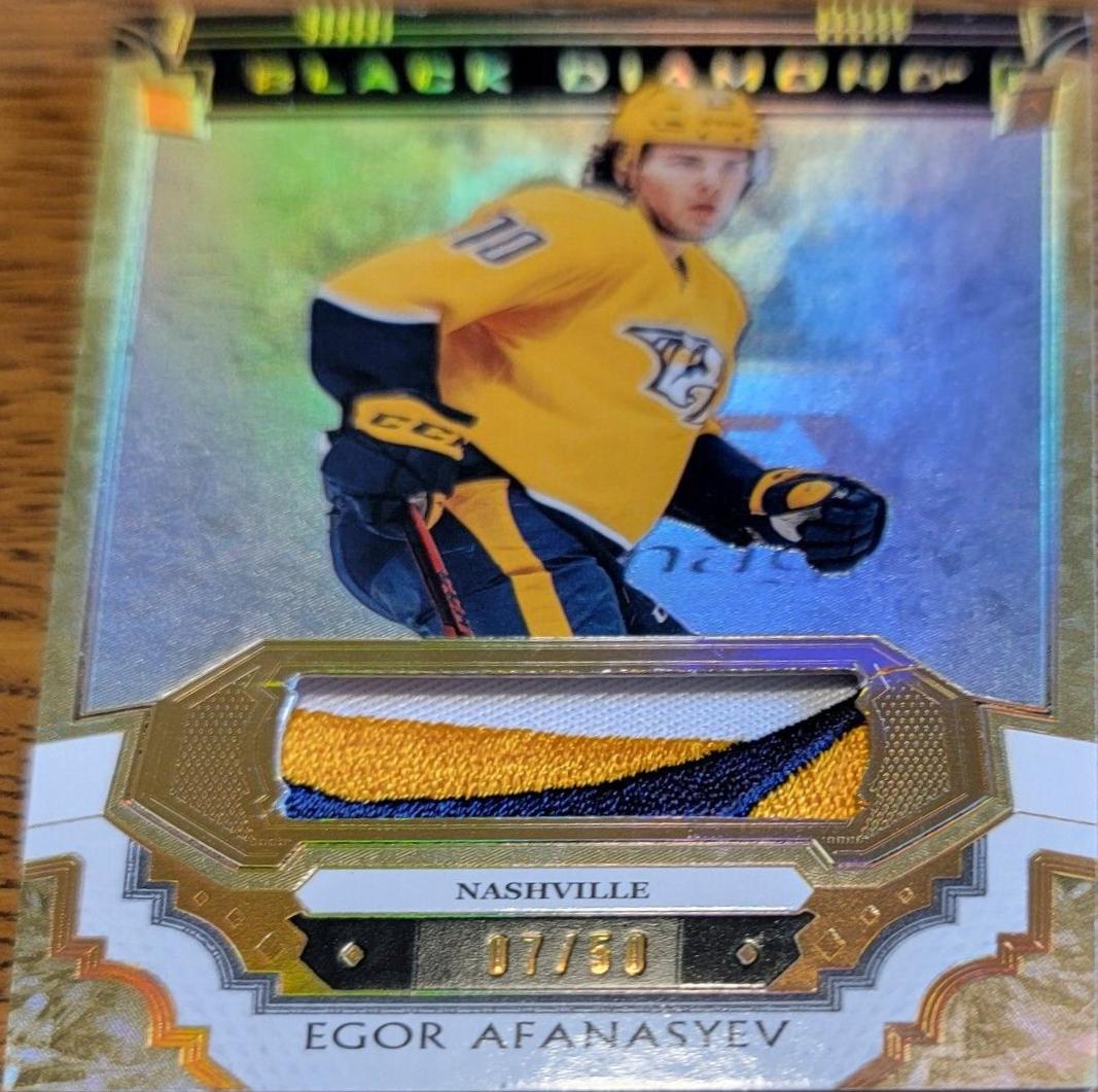Egor Afanasyev #BDR-EA 2023 Upper Deck Black Diamond Relic Rookies Hockey