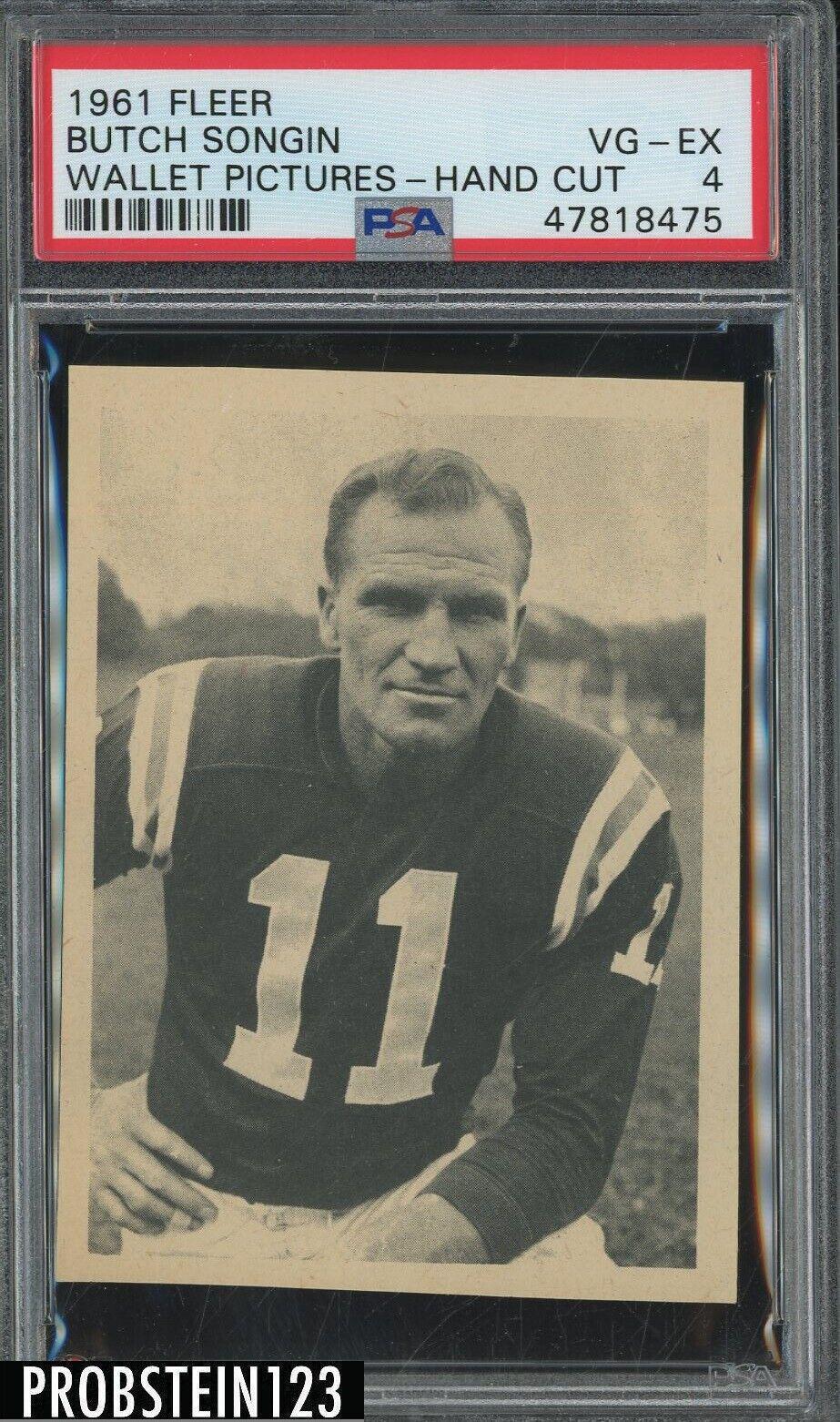 Butch Songin Football Cards 1961 Fleer Wallet Pictures