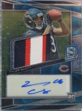 Tyler Scott #4 Football Cards 2023 Panini Spectra Rookie Autograph Neon Blue