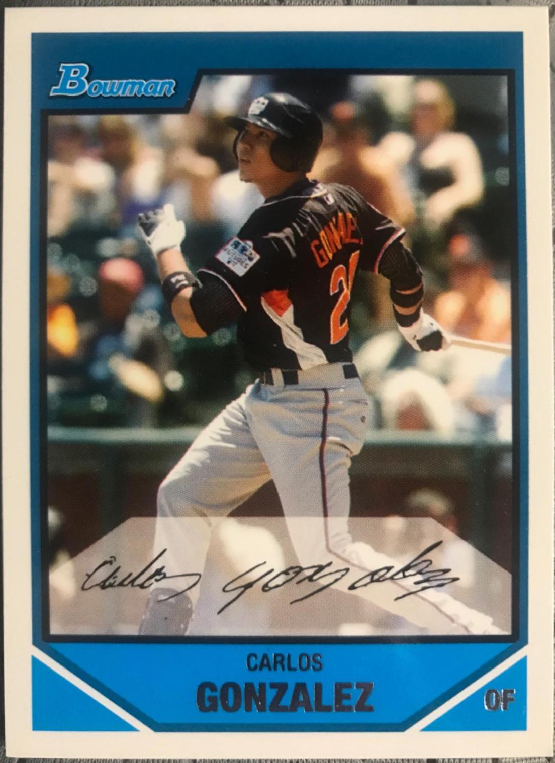 Carlos Gonzalez #BDPP108 Baseball Cards 2007 Bowman Draft Picks & Prospects