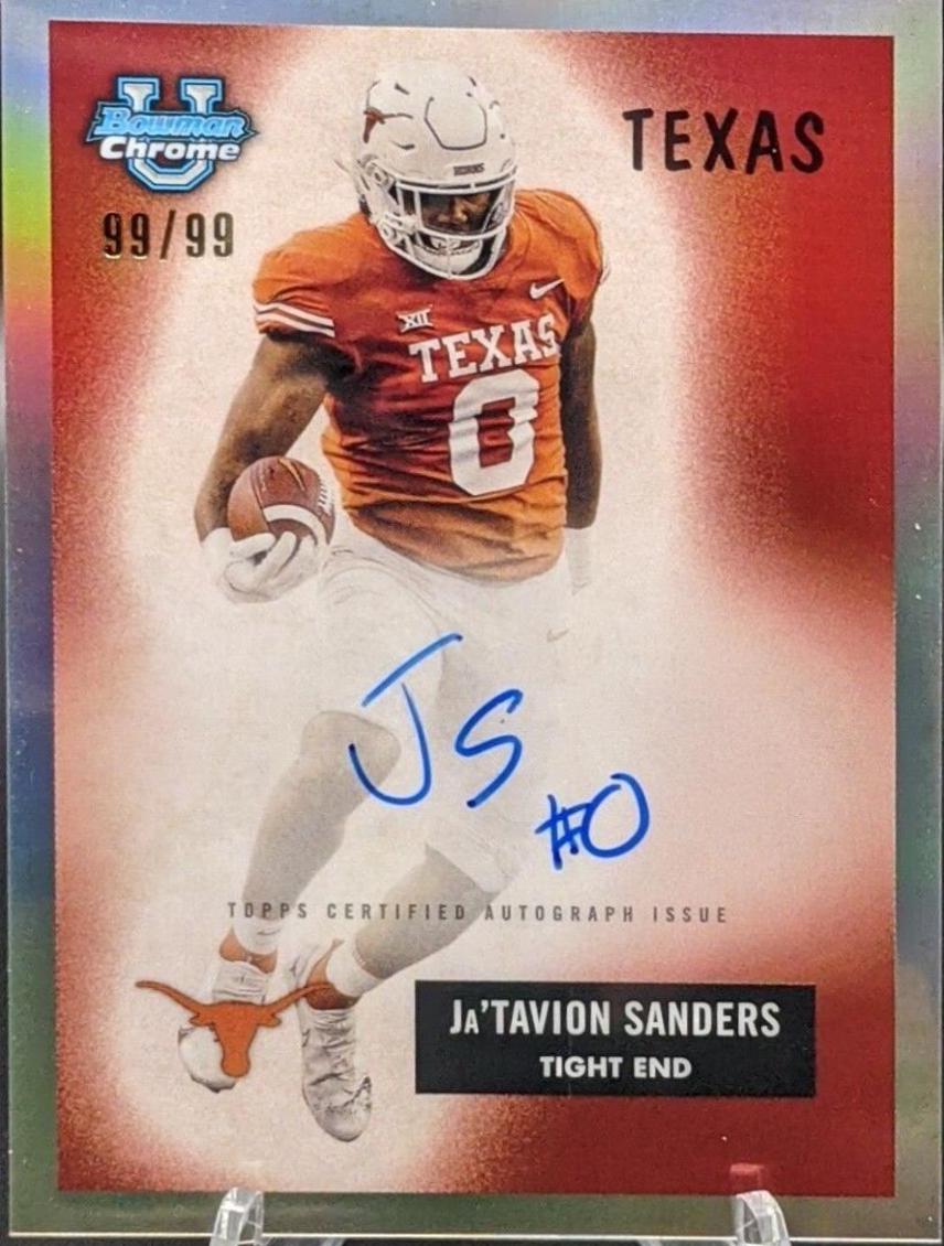 Ja'Tavion Sanders #55B-JS Football Cards 2023 Bowman Chrome University 1955 Autographs