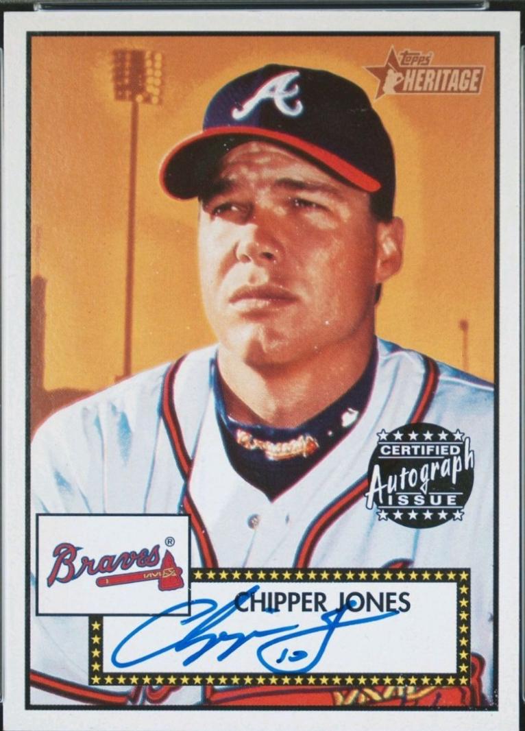Chipper Jones #THACJ Baseball Cards 2001 Topps Heritage Autographs