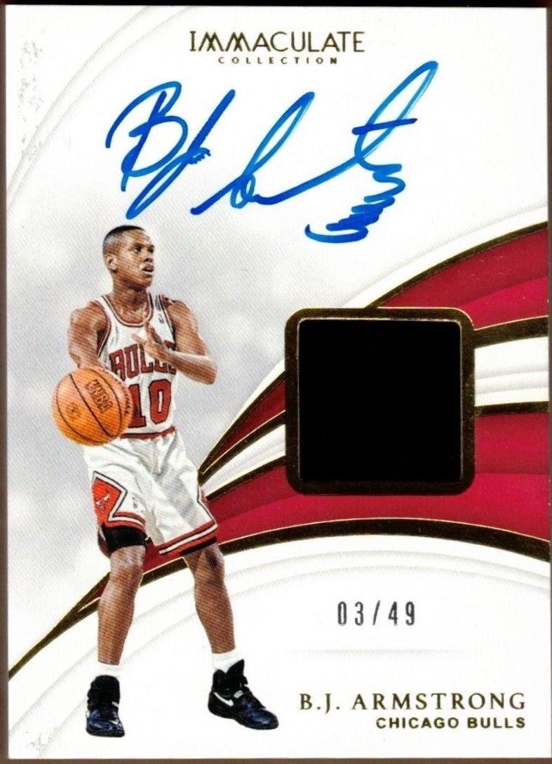 B.J. Armstrong #SN-BJA Basketball Cards 2018 Panini Immaculate Collection Sneaker Swatches Signatures
