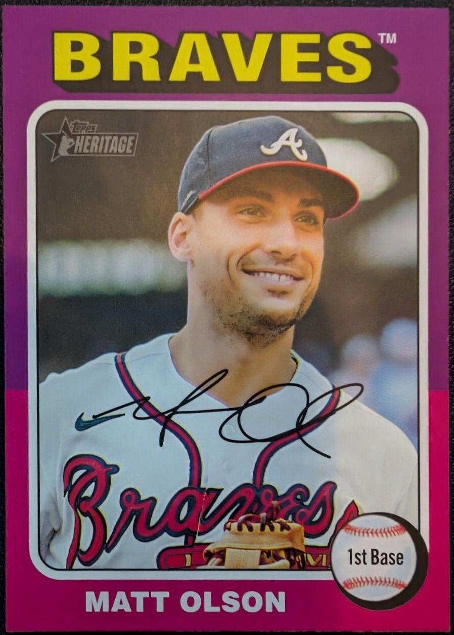 Matt Olson #440 Baseball Cards 2024 Topps Heritage Color Swap