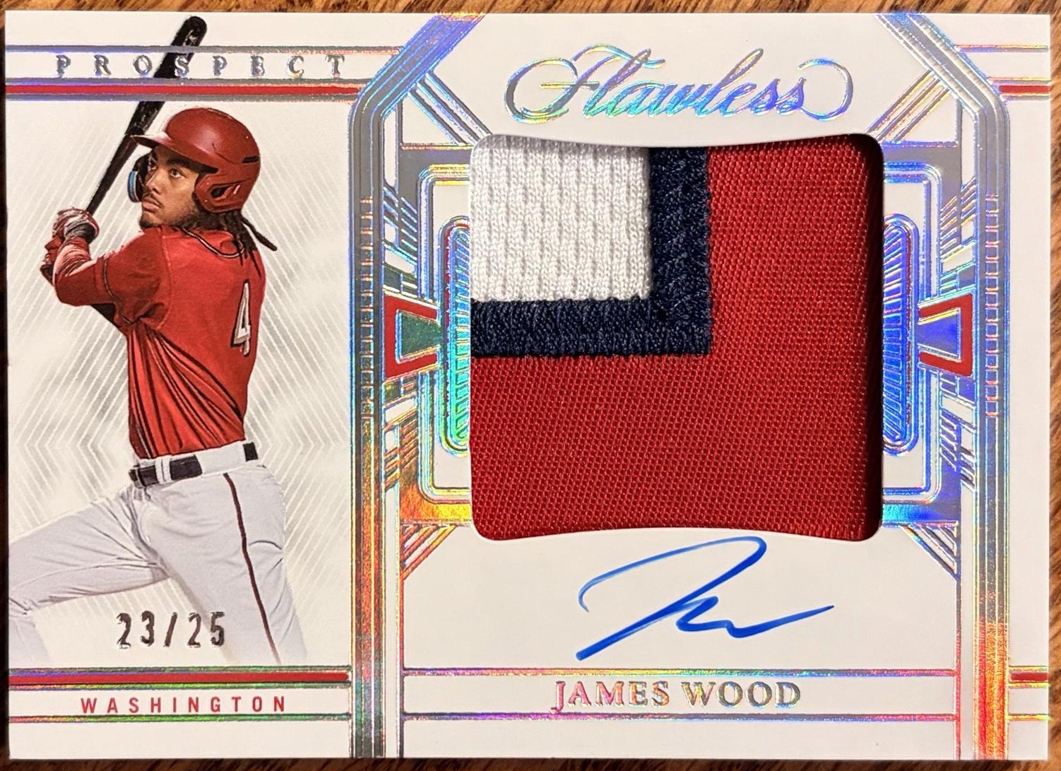 James Wood #PPA-JW 2024 Panini Flawless Baseball Prospect Patch Autographs
