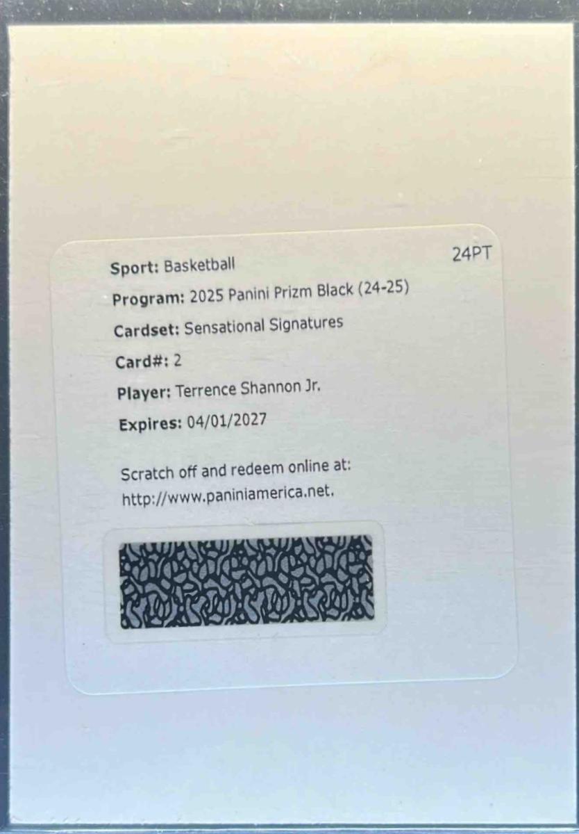 Terrence Shannon Jr. #2 2024 Panini Prizm Black Sensational Signature Basketball