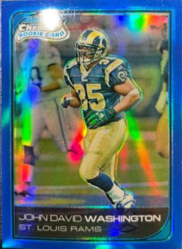 John David Washington [Blue Refractor] #100 Football Cards 2006 Bowman Chrome