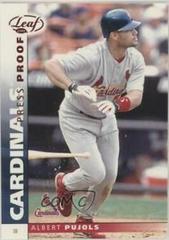 Albert Pujols [Red Press Proof] #143 Baseball Cards 2002 Leaf Prices