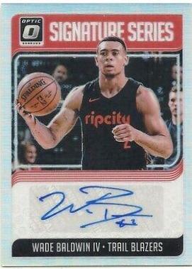 Wade Baldwin IV #WB4 2018 Panini Donruss Optic Signature Series Basketball