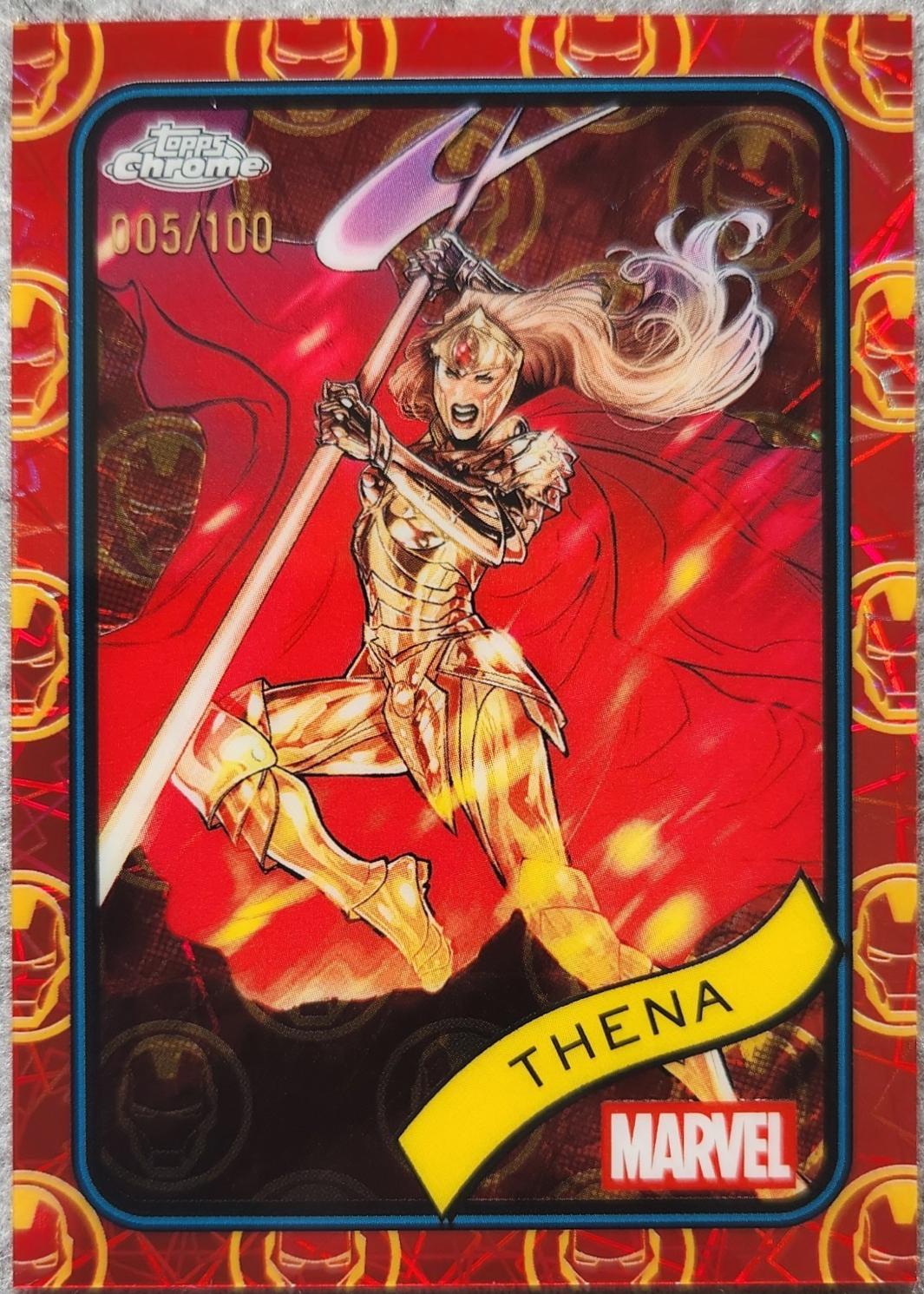 Thena Iron Man Red & Gold Lazer Refractor