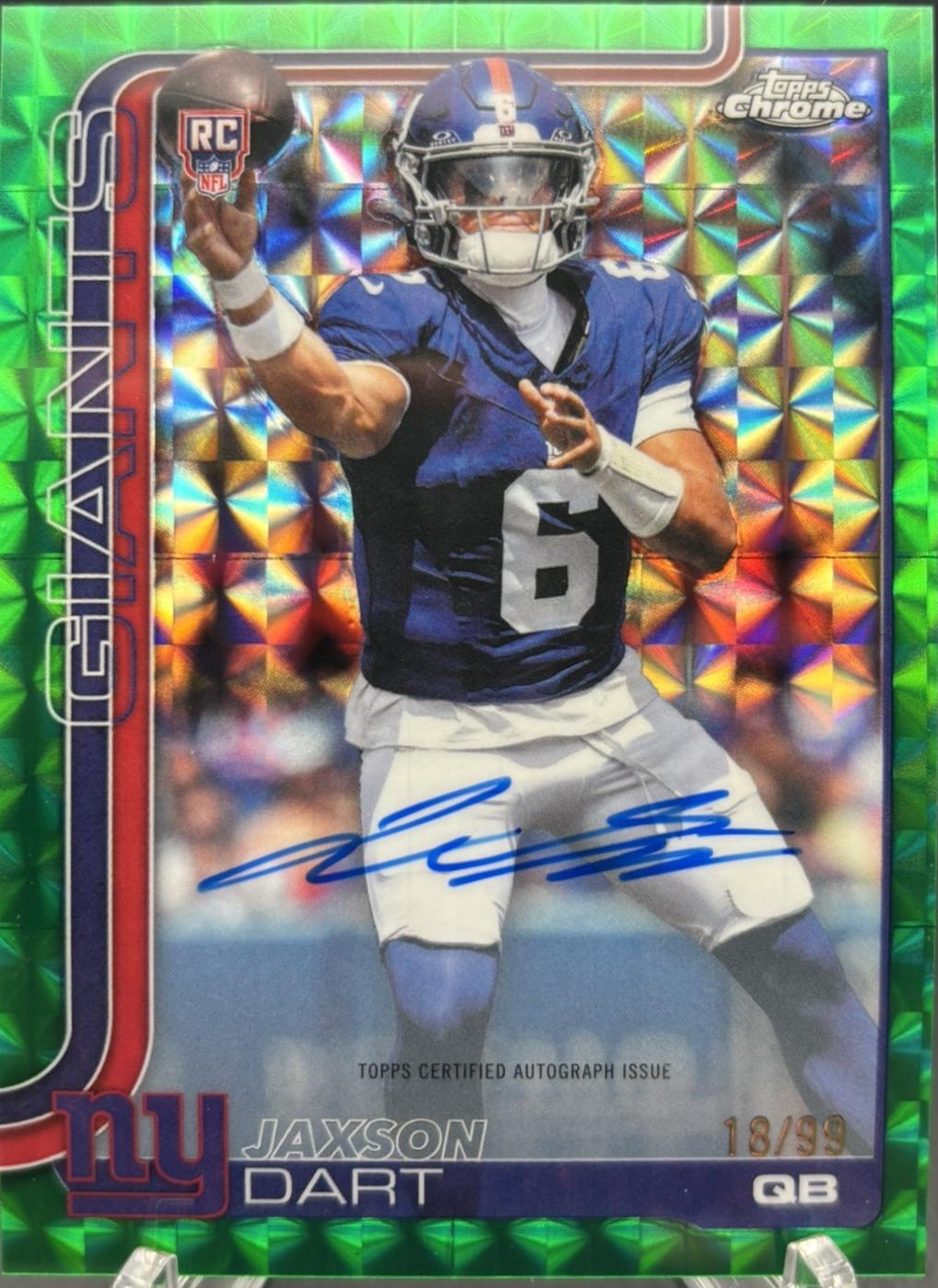Jaxson Dart [Green Geometric Refractor] #RA-JD Prices | 2025 Topps