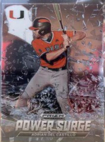 Adrian Del Castillo #PS-AC Baseball Cards 2021 Panini Prizm Draft Picks Power Surge
