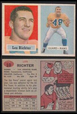 Les Richter #10 Football Cards 1957 Topps