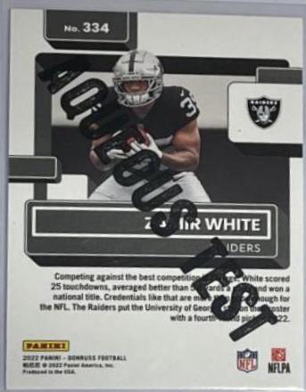 Zamir White #334 2022 Panini Donruss Football