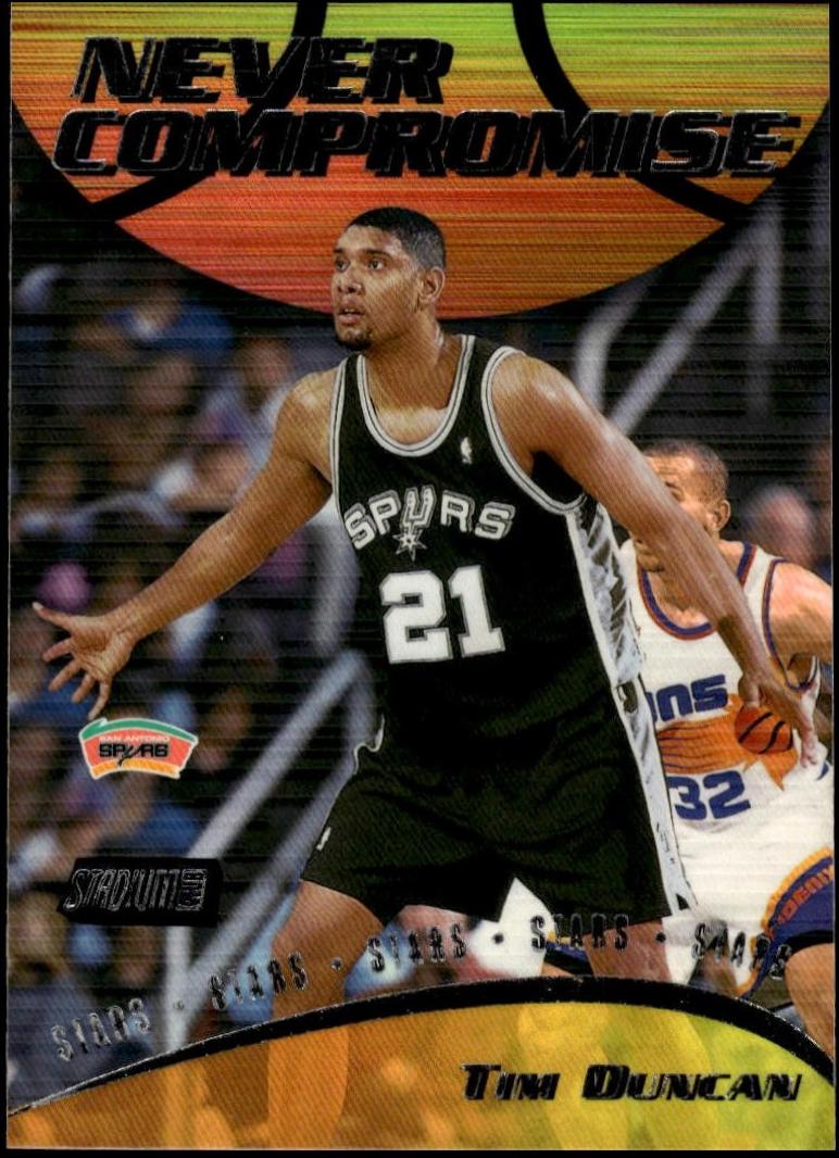 Tim Duncan #NC19 Basketball Cards 1999 Stadium Club Never Compromise