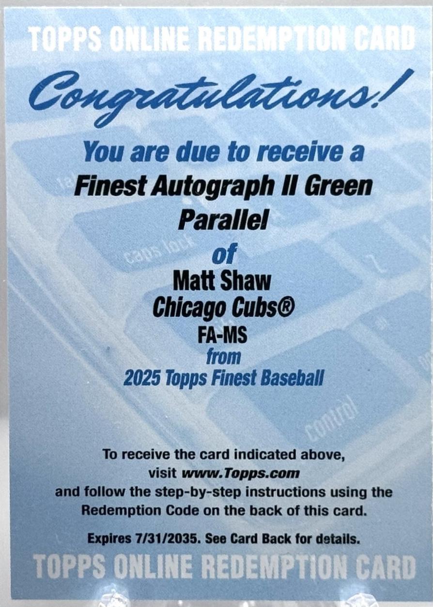 Matt Shaw [Green Refractor] #FA-MS