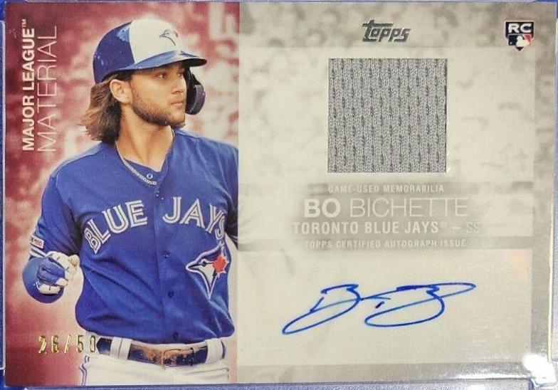 Bo Bichette #MJMA-BB Baseball Cards 2020 Topps Major League Material Autographs