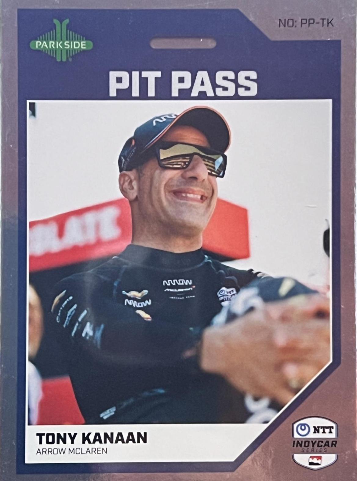 Tony Kanaan #PP-TK Racing Cards 2024 Parkside NTT IndyCar Pit Pass