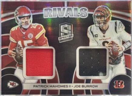 Patrick Mahomes II / Joe Burrow #2 Football Cards 2023 Panini Spectra Rivals