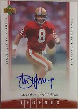 Steve Young #9 Football Cards 2006 Upper Deck Legends Legendary Signatures