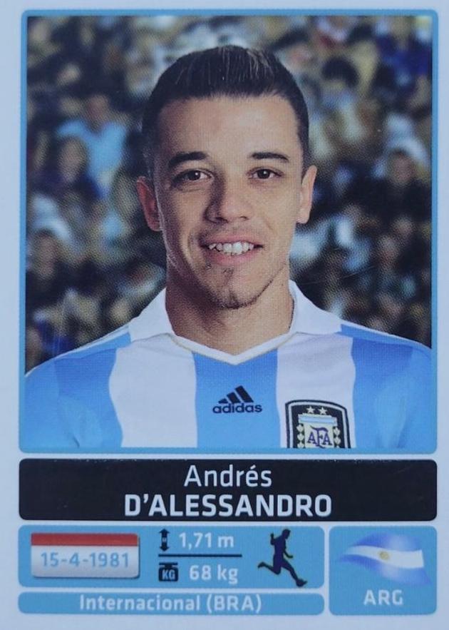 Andres D'Alessandro #36 Soccer Cards 2011 Panini Copa America Argentina Sticker