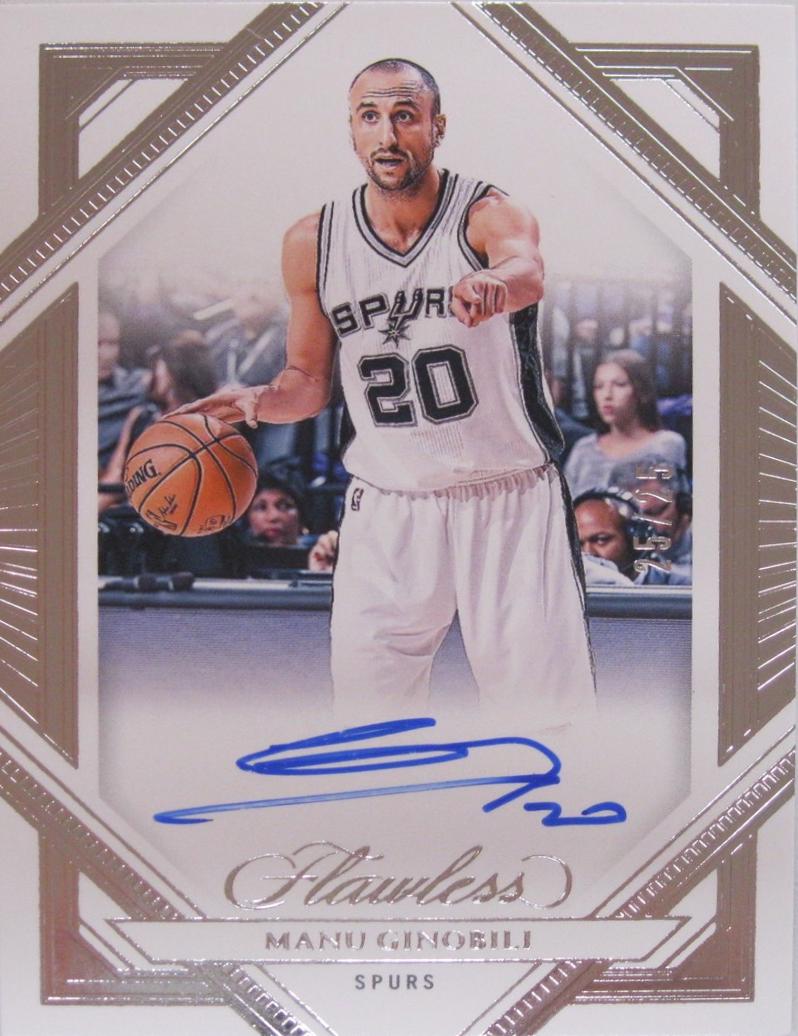 Manu Ginobili #17 2023 Panini Flawless Frame Signatures Basketball