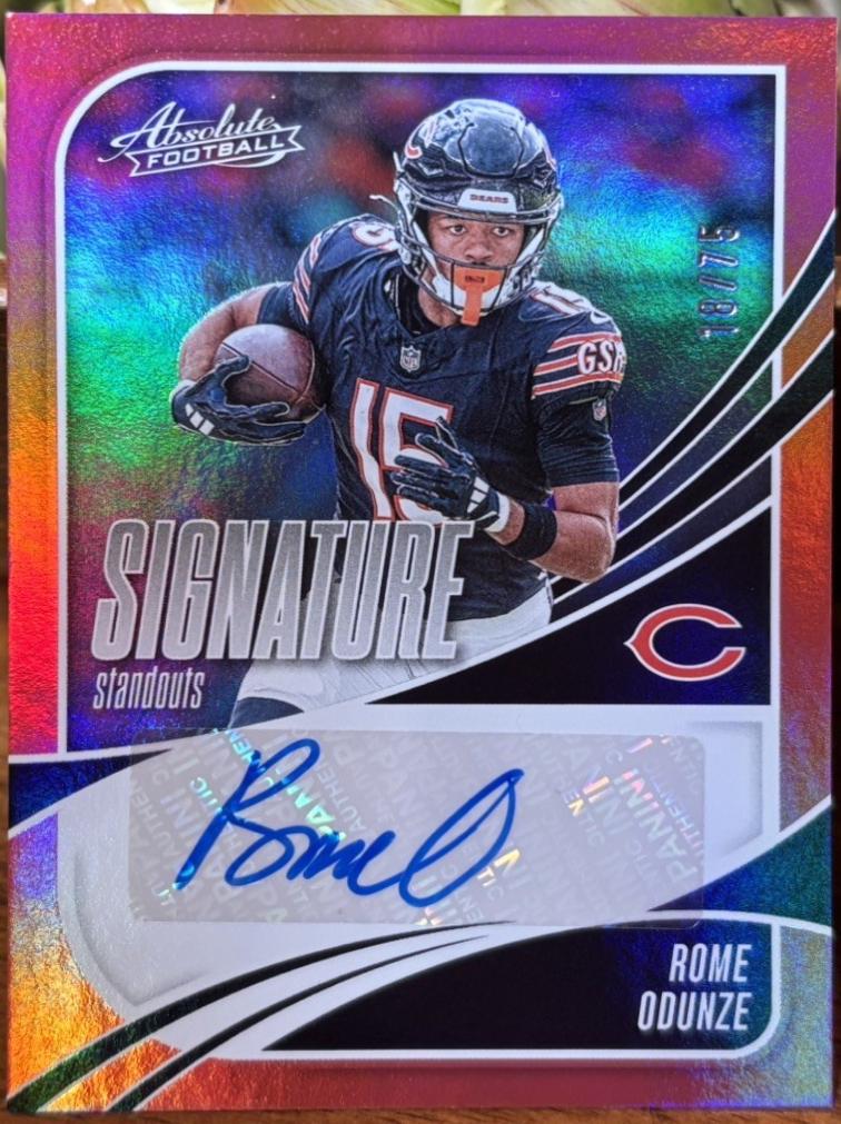 Rome Odunze [Red] #SS-ROE Prices | 2025 Panini Absolute Signature ...