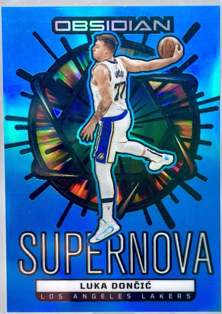 Luka Doncic [Electric Etch Blue Flood] #8 Prices | 2024 Panini