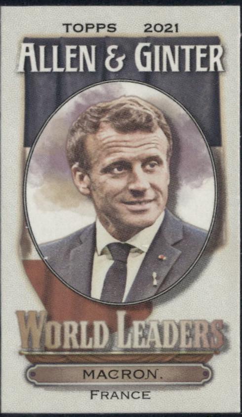 Emmanuel Macron #MWL-4 Baseball Cards 2021 Topps Allen & Ginter World Leaders Minis