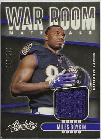 Miles Boykin #WAR-29 Football Cards 2019 Panini Absolute War Room Materials