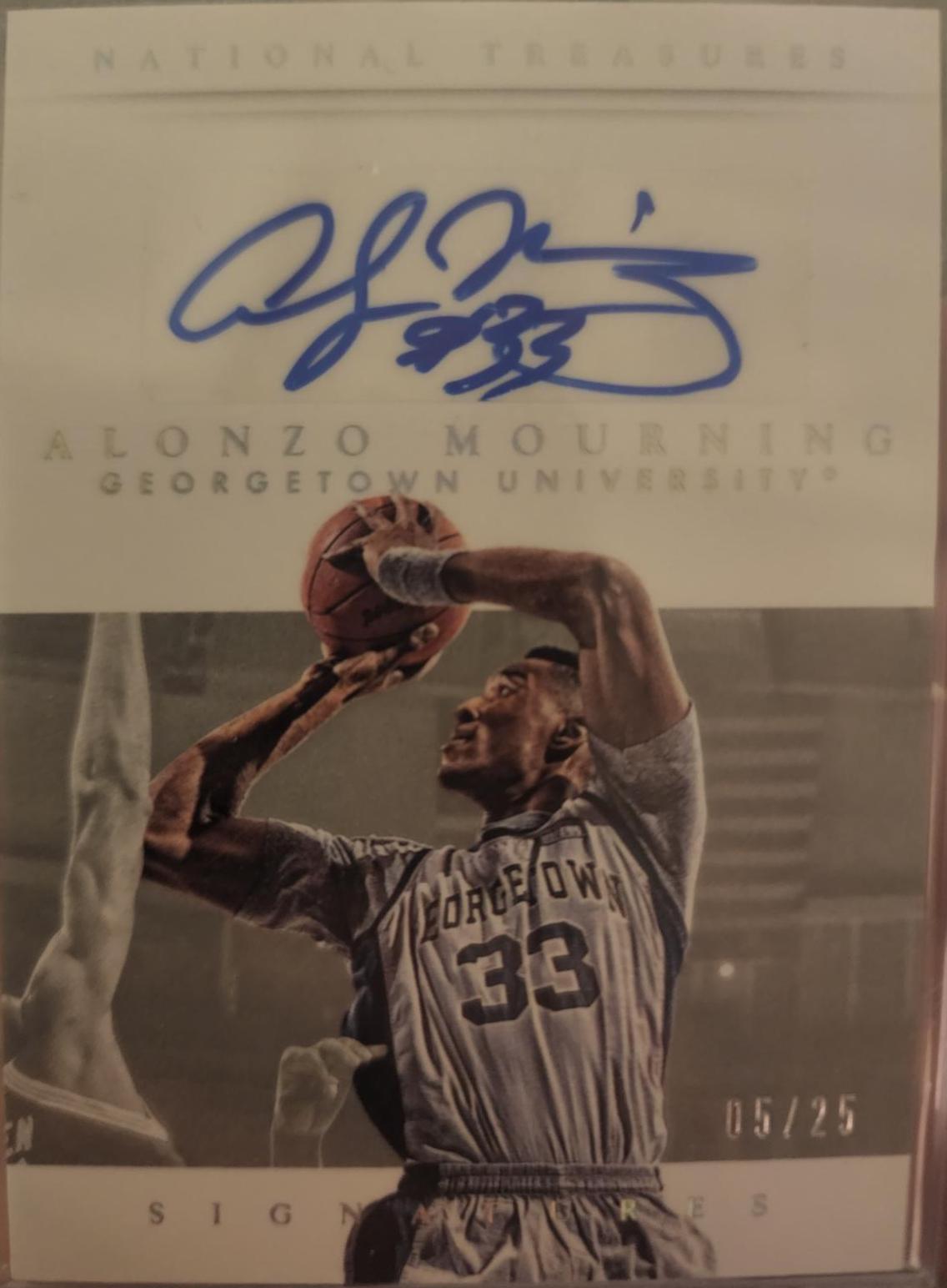 Alonzo Mourning #89 Basketball Cards 2015 Panini National Treasures Signatures