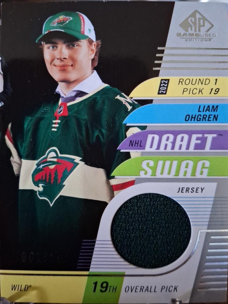 Liam Ohgren #DS-1 Hockey Cards 2024 SP Game Used Draft Swag Jersey