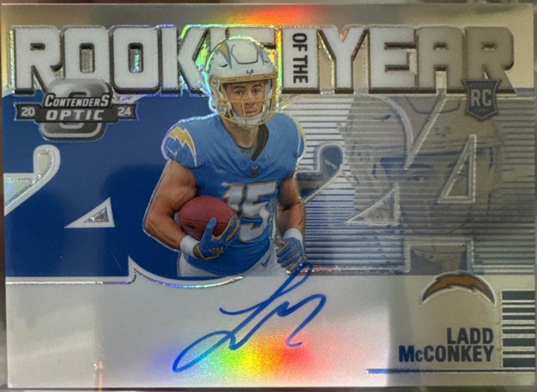 Ladd McConkey #11 2024 Panini Contenders Optic Rookie Of The Year Autograph Football