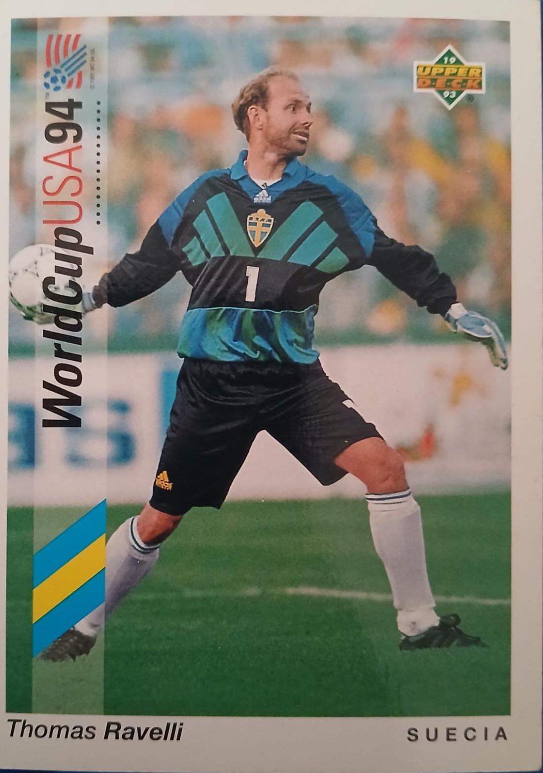 Thomas Ravelli #134 1993 Upper Deck World Cup Preview Adams Gum Soccer