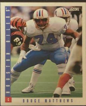 Bruce Matthews #36 Football Cards 1993 Panini Score