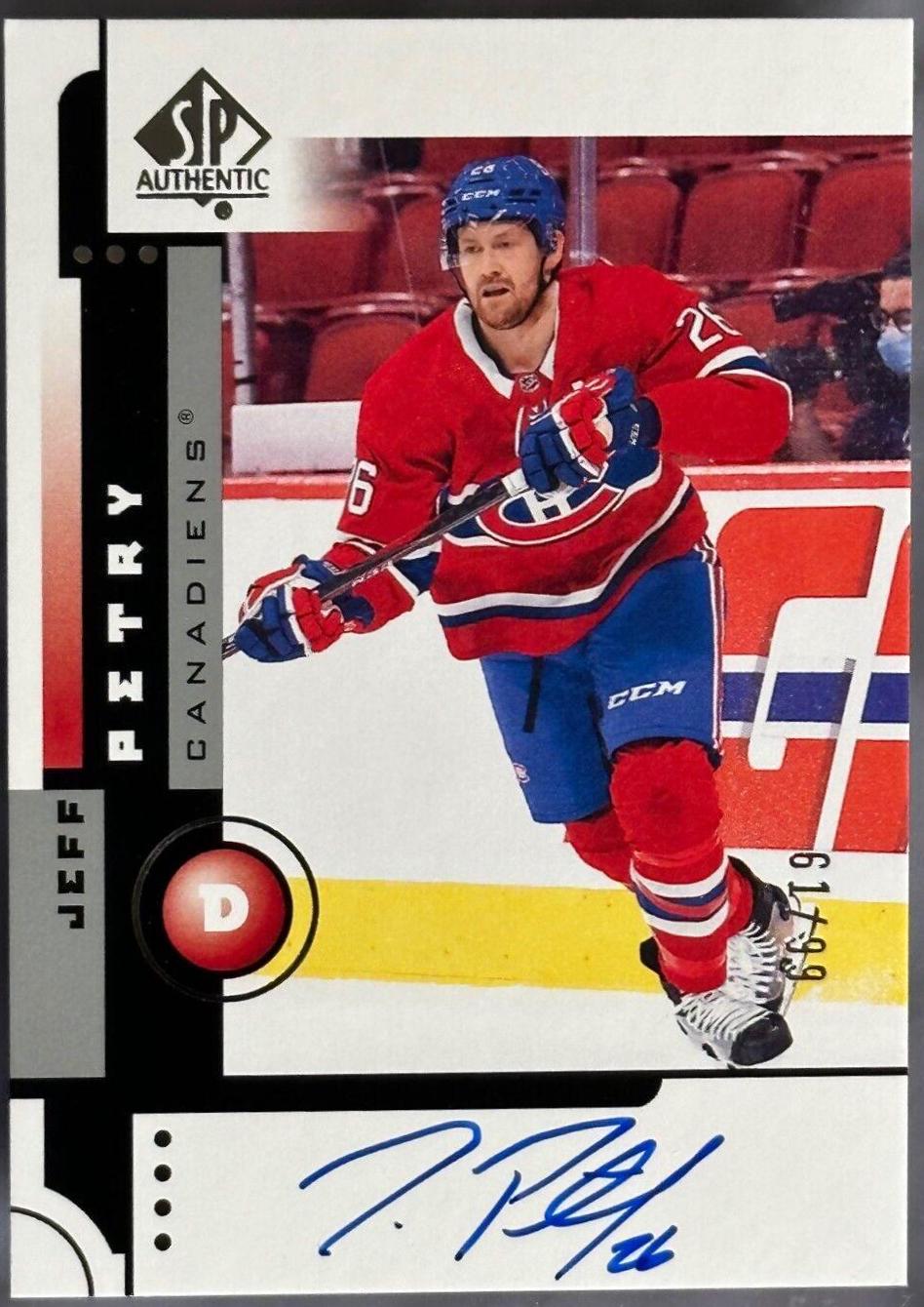 Jeff Petry #SOTT-PE 2021 Sp Authentic Sign Of The Times Autographs Hockey