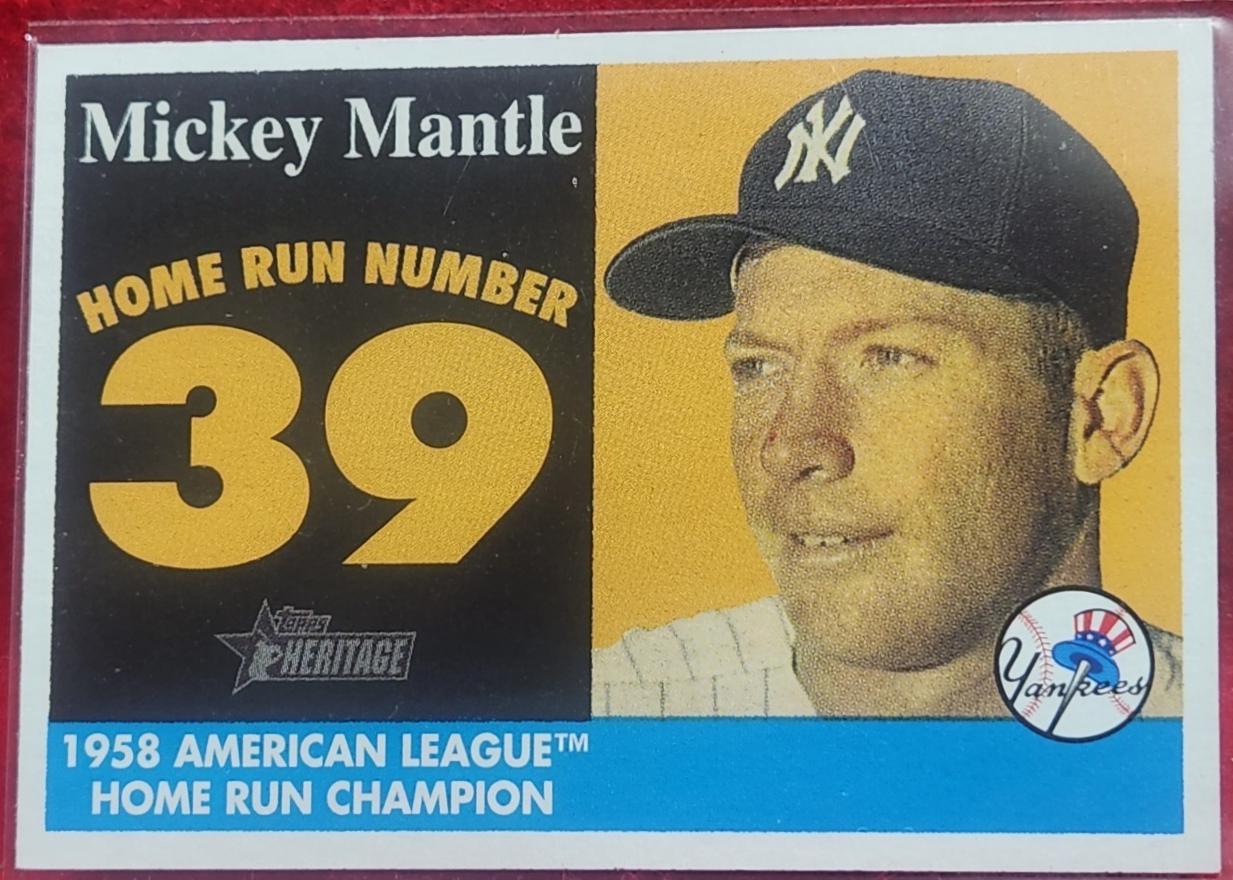Mickey Mantle #MHRC39 Baseball Cards 2007 Topps Heritage 1958 Home Run Champion