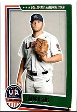 Landon Sims #28 Baseball Cards 2022 Panini Stars & Stripes USA