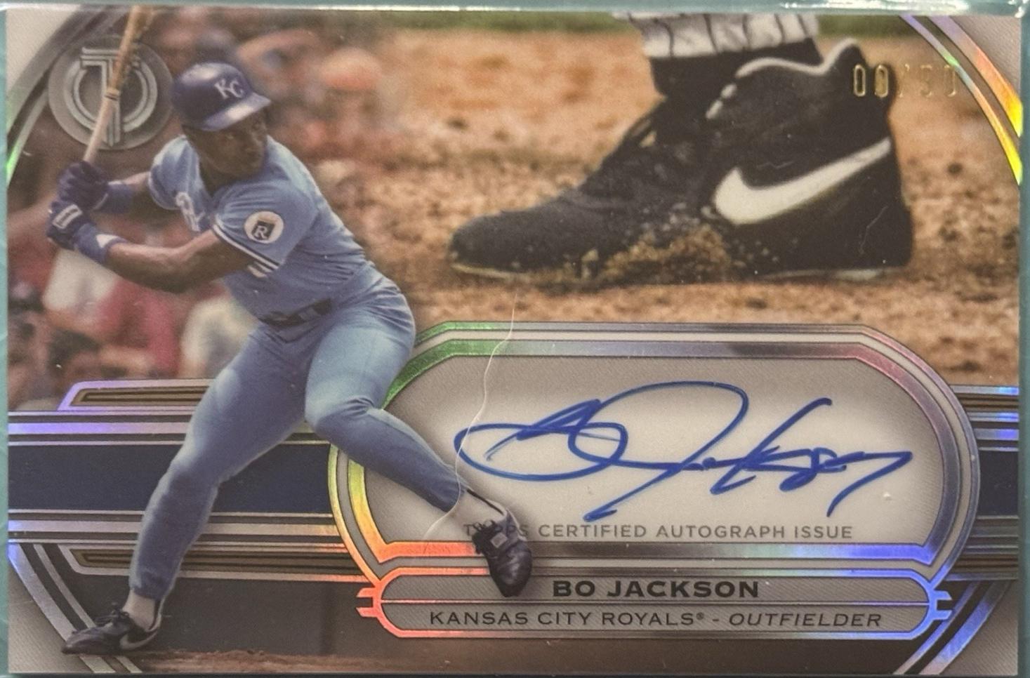 Bo Jackson #TTC-BJ Baseball Cards 2025 Topps Tribute to Cleats Autograph