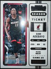 Bam Adebayo #63 Basketball Cards 2022 Panini Contenders Prices