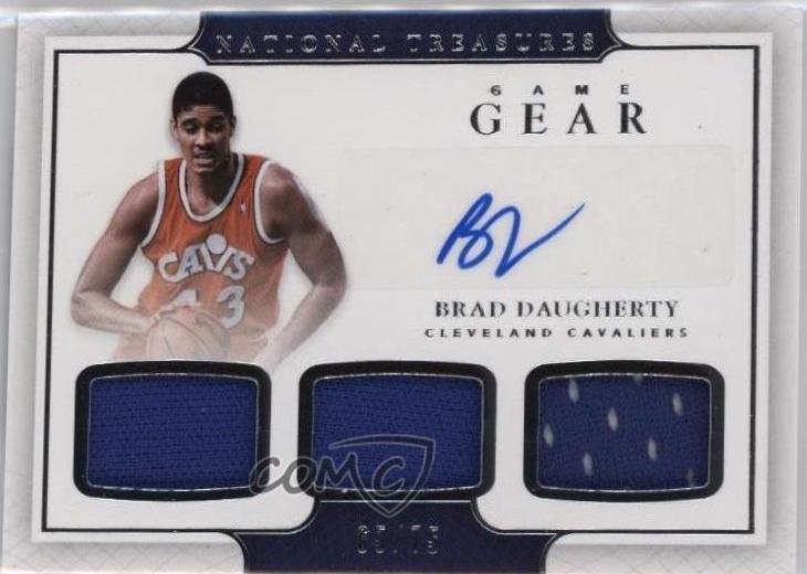 Brad Daugherty #19 Basketball Cards 2017 Panini National Treasures Game Gear Triple Autographs