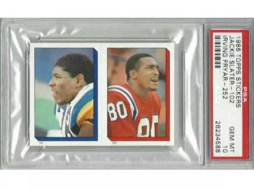 Jackie Slater, Irving Fryar Football Cards 1986 Topps Stickers