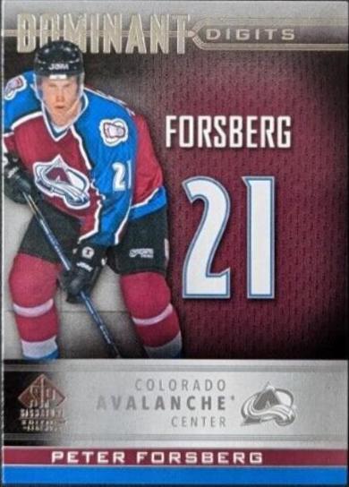 Peter Forsberg #DD-25 Hockey Cards 2020 SP Signature Edition Legends Dominant Digits