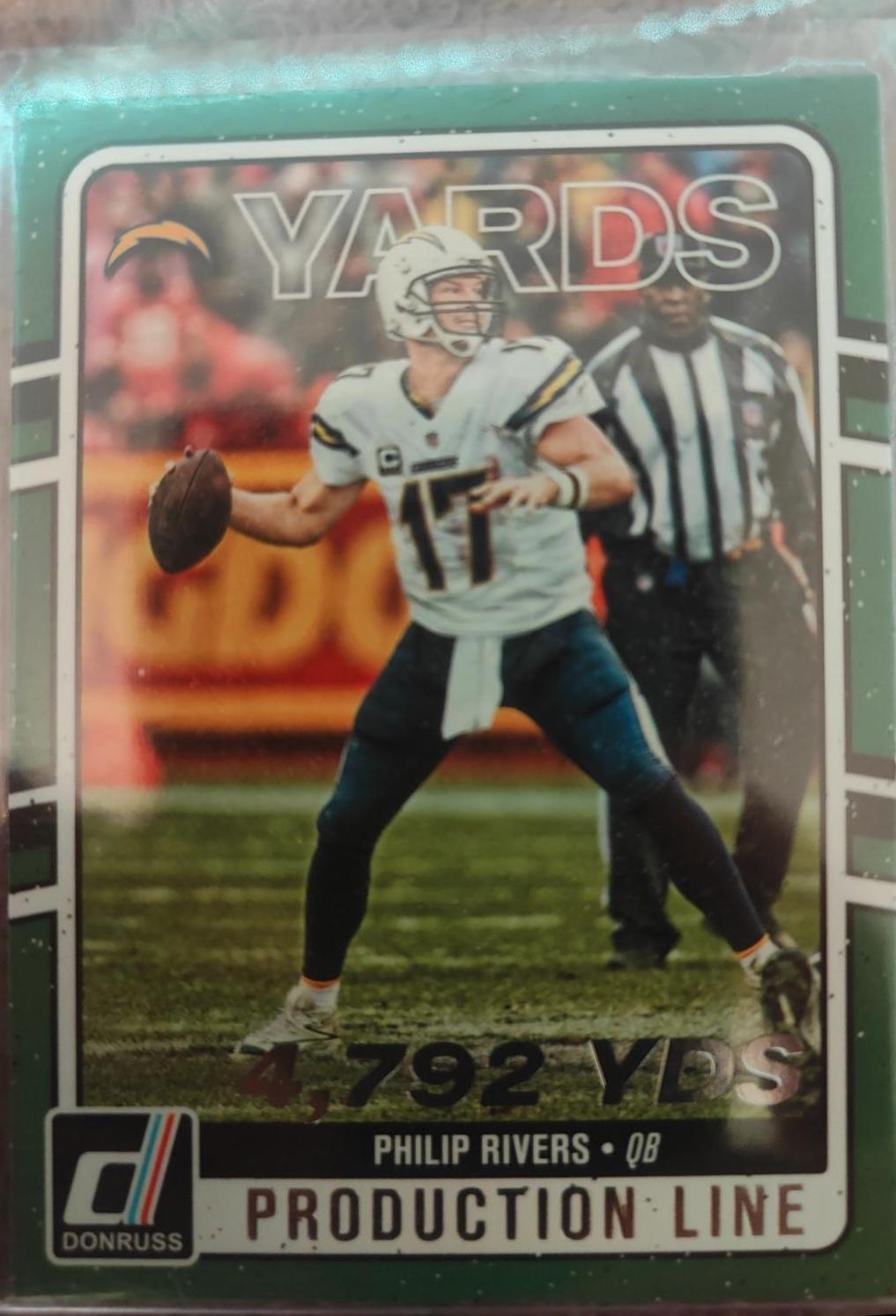 Philip Rivers #12 Football Cards 2016 Panini Donruss Production Line Yardage