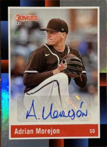Adrian Morejon #R88S-AN Baseball Cards 2022 Panini Donruss Retro 1988 Signatures