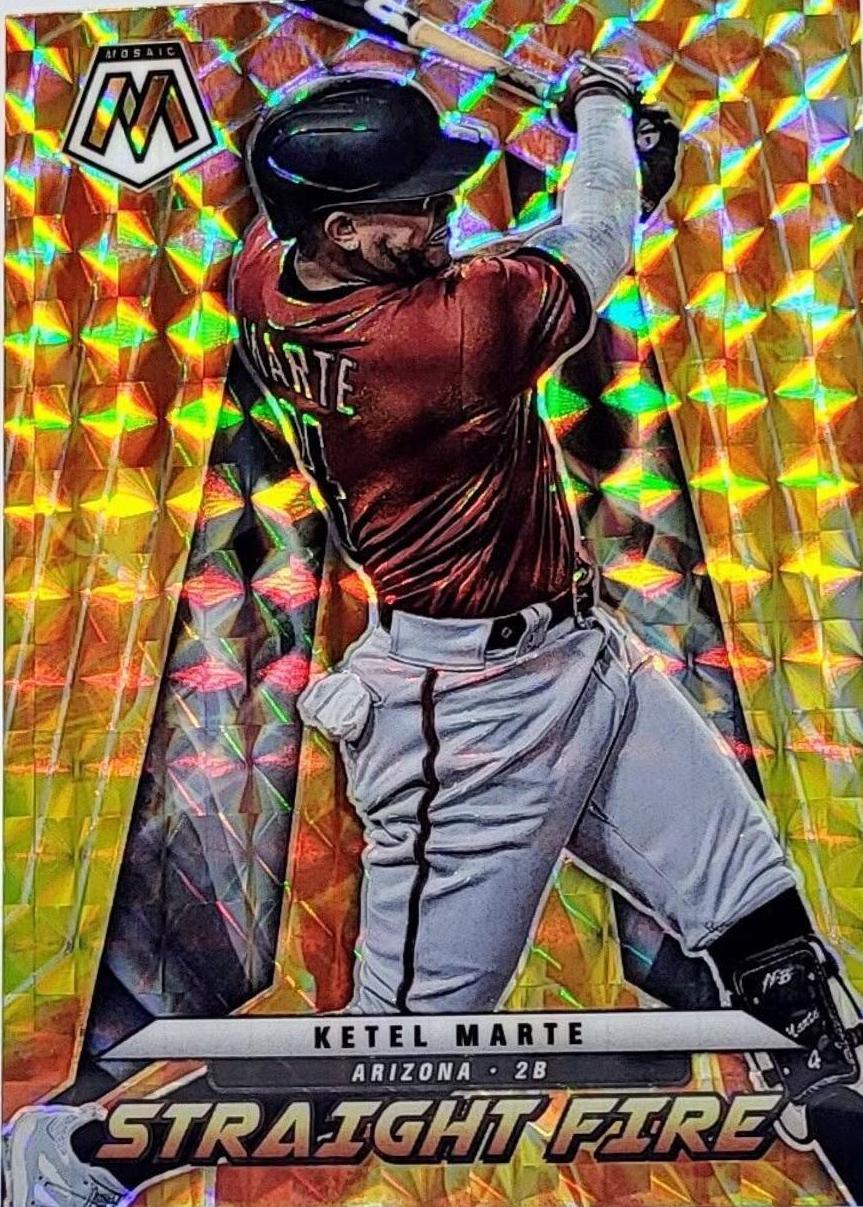 Ketel Marte #SF-5 Baseball Cards 2022 Panini Mosaic Straight Fire
